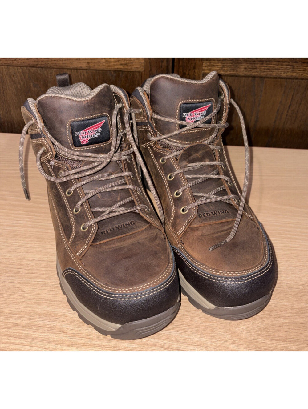 Red Wing Shoes Men’s 12 Steel Toe Brown Leather ASTM F 2413 -18 Work Boots 6692